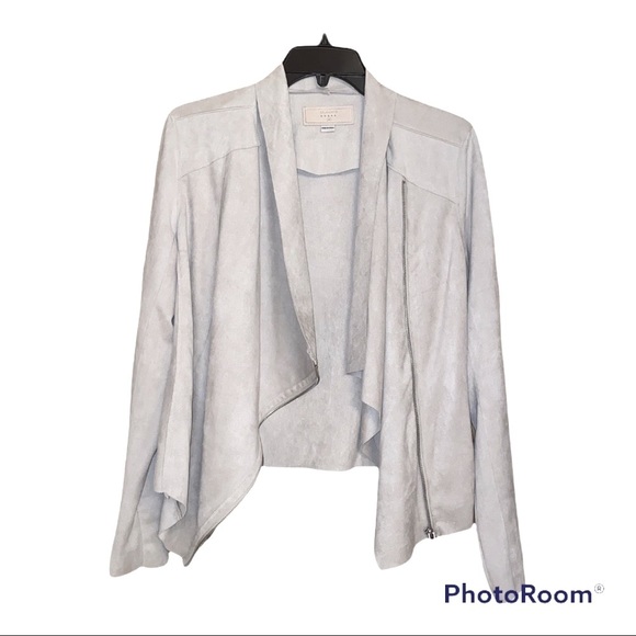 BLANK NYC Faux Suede Drape Jacket | Taupe | Medium - Picture 14 of 16